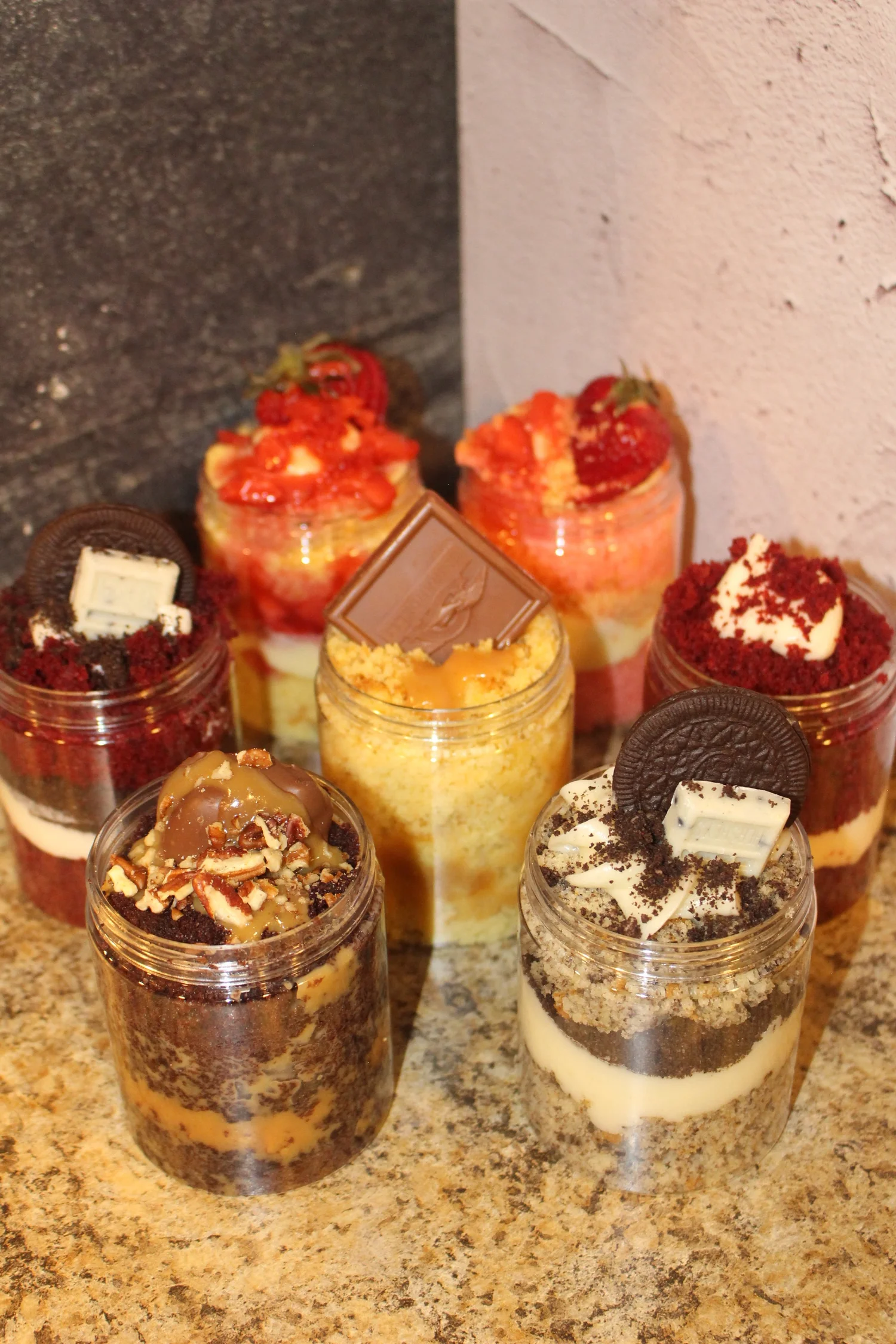 Assorted cake jars